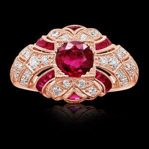 ROSE GOLD, RUBY and DIAMOND RING