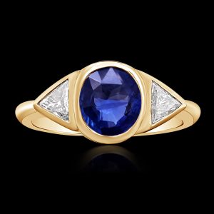 YELLOW GOLD SAPPHIRE DIAMOND RING